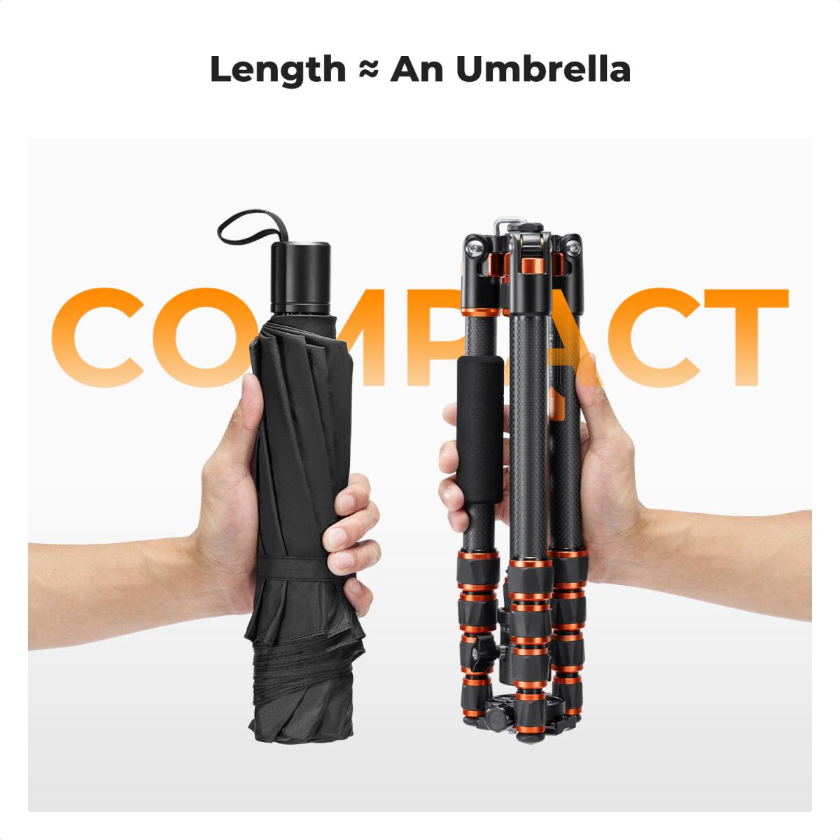 Treppiede per Fotocamera in Fibra di Carbonio da 60", treppiede da viaggio compatto super leggero con testa a sfera a 360 gradi, piastra a sgancio rapido, monopiede staccabile, capacità di carico 8 kg per SLR DSLR A225C0+BH-25L