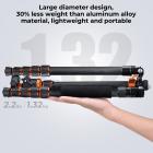 67"/1,7 m karbonfiberstativ, 9,6 kg belastning, lett reisekamerastativ med telefonfeste og 15 cm magisk arm med superklemmesett