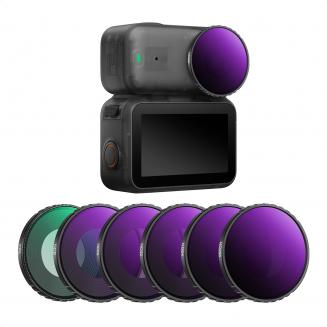 Kit de filtres K&F CONCEPT ND CPL compatible avec la caméra de vlogging DJI Osmo Nano, lot de 6 filtres polarisants à densité neutre ND8, ND16, ND32, ND64 et ND256, en verre optique HD multicouches.