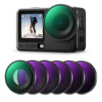 K&F CONCEPT HD CPL ND Filter Kit Compatible with DJI Osmo Action 6 Essential Combo, CPL ND8 ND16 ND32 ND64 ND256 Screw On Fit Action Camera Neutral Density Polarising Filter Optical Glass Multi-Coated