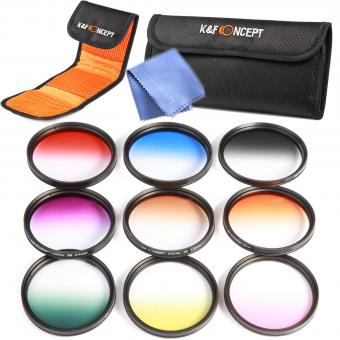 Filtros 67mm Naranja,Azul,Gris,Rojo,Verde,Púrpura,Rosa,Amarillo,Marrón