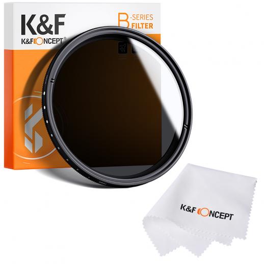 K&F Concept Nano-B Filtro 67mm ND2 ND400 Variabile Ultrasottili HD (1-9 stops) in Vetro Ottico con Panno in Fibra per obiettivi 67mm