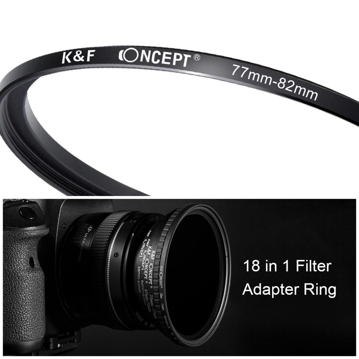 18 Delige Filterringadapterset Cameralensfilter Metalen Opstapringenset (Inclusief 9 Delige Step Up Ringset + 9 Delige Step Down Ringset)