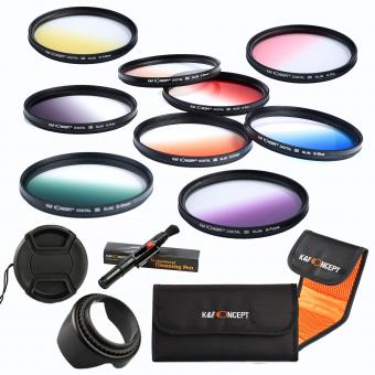 Filtros 58mm Naranja,Azul,Gris,Rojo,Verde,Púrpura,Rosa,Amarillo,Marrón