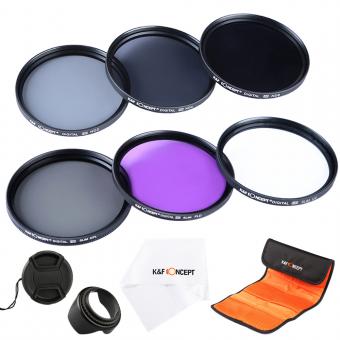 62 mm ND2-, ND4-, ND8-, UV-, CPL-, FLD-Objektiv-Filtersatz