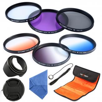 Kit Filtro 58mm UV, CPL, FLD, Blu, Arancione, Grigio