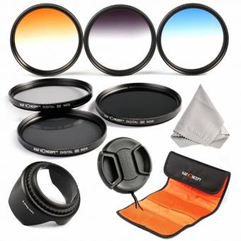 58mm ND2, ND4, ND8, Verlaufsfilter Orange, Blau, Grau Objektiv Filterset