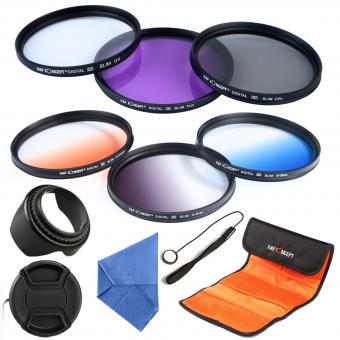 62mm UV, CPL, FLD, Verlaufsfilter Orange, Blau, Grau Objektiv Filterset