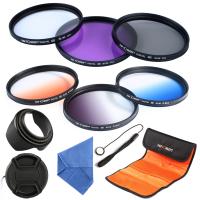Kit Filtro 72mm UV, CPL, FLD, Blu sfumato, Arancione, Grigio Kit Filtro 72mm UV, CPL, FLD, Blu sfumato, Arancione, Grigio