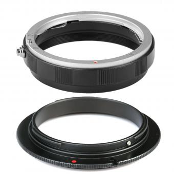 Anillo adaptador de inversión macro de 58 mm + anillo de protección de montaje de lente para Canon EOS