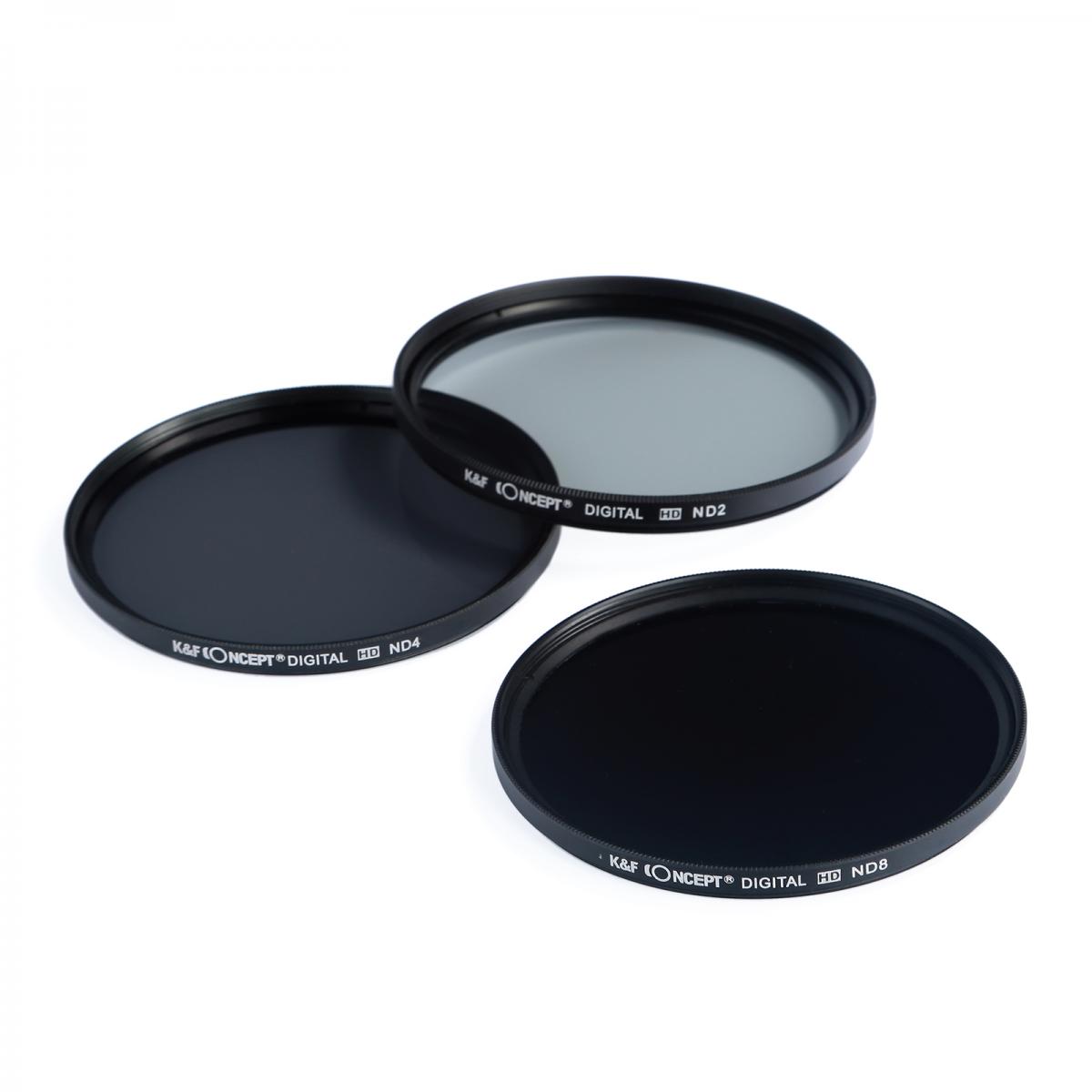 67mm Lens Filter Kit Neutral Density ND2+ND4+ND8 Graduated Color Filter