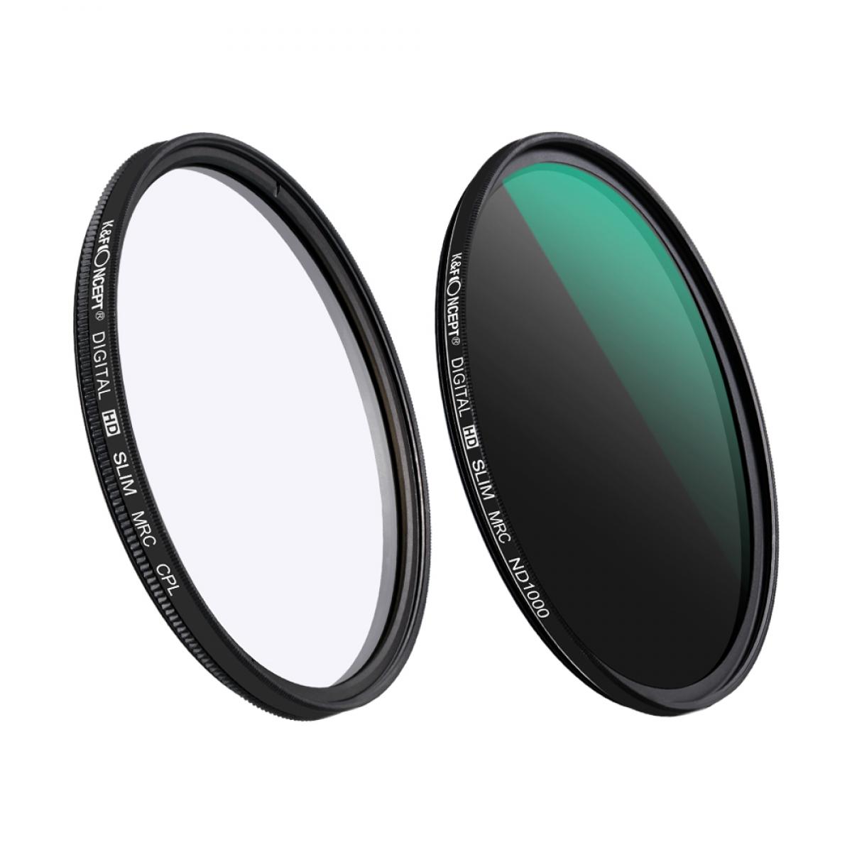 K&F Concept 40.5mm Lens Filter Kit Neutral Density ND1000 CPL Polarizer