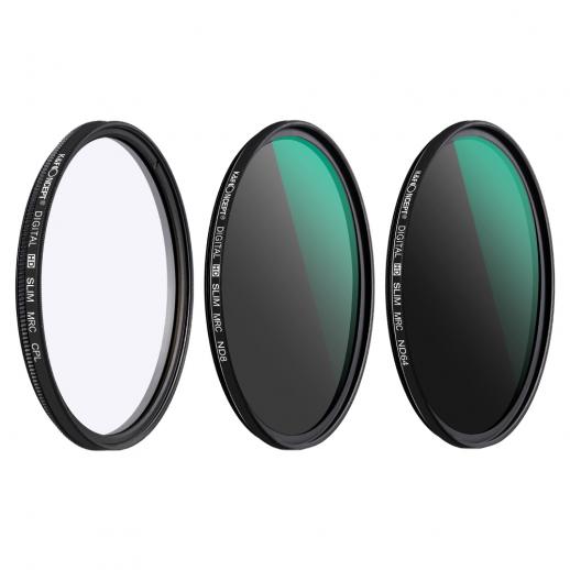 Kit 3 filtros ND8 (3 Stops) + ND64 (6 stops) + Polarizador circular HD, diâmetro 40.5mm