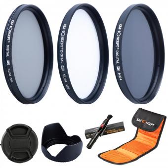 40,5 mm UV CPL ND4 Filtro de acessórios para lenços de densidade neutra Compatível com Câmera Canon Nikon DSLR + Caneta de limpeza + Capa de lente de pétala de flor + Tampa da lente de pitada central + Bolsa de filtro