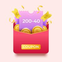 Bespaar $ 40 op bestellingen van meer dan $ 200