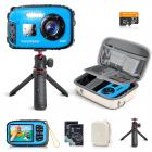 Waterproof Digital Camera for Kids 5m Underwater 48MP, for Snorkeling Swimming, Includes EVA Storage Case & Tripod Kentfaith