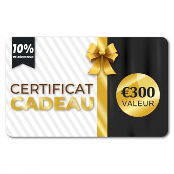 Vente flash : 270€ pour un certificat-cadeau de 300 €, peut être utilisé avec des codes de réduction