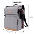 K&F Concept 22L per fotografi Borse per Fotocamera di grande Capacità con Copertura antipioggia - Backpack Nature Wander 11 （Grigio）