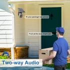 Sistema di telecamere di sicurezza solare 4G Telecamera solare CCTV LTE wireless Rilevamento del movimento PIR Audio bidirezionale Batteria integrata 10400 mAh Visione notturna a infrarossi 2K 20 m/65,6