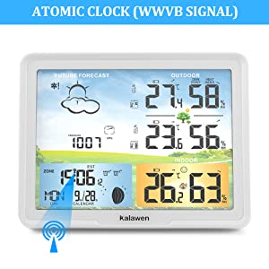 Station météo Yokuli Mini thermomètre numérique d'intérieur, hygromètre,  humidité, horloge, prévisions météorologiques, affichage de la valeur max  min