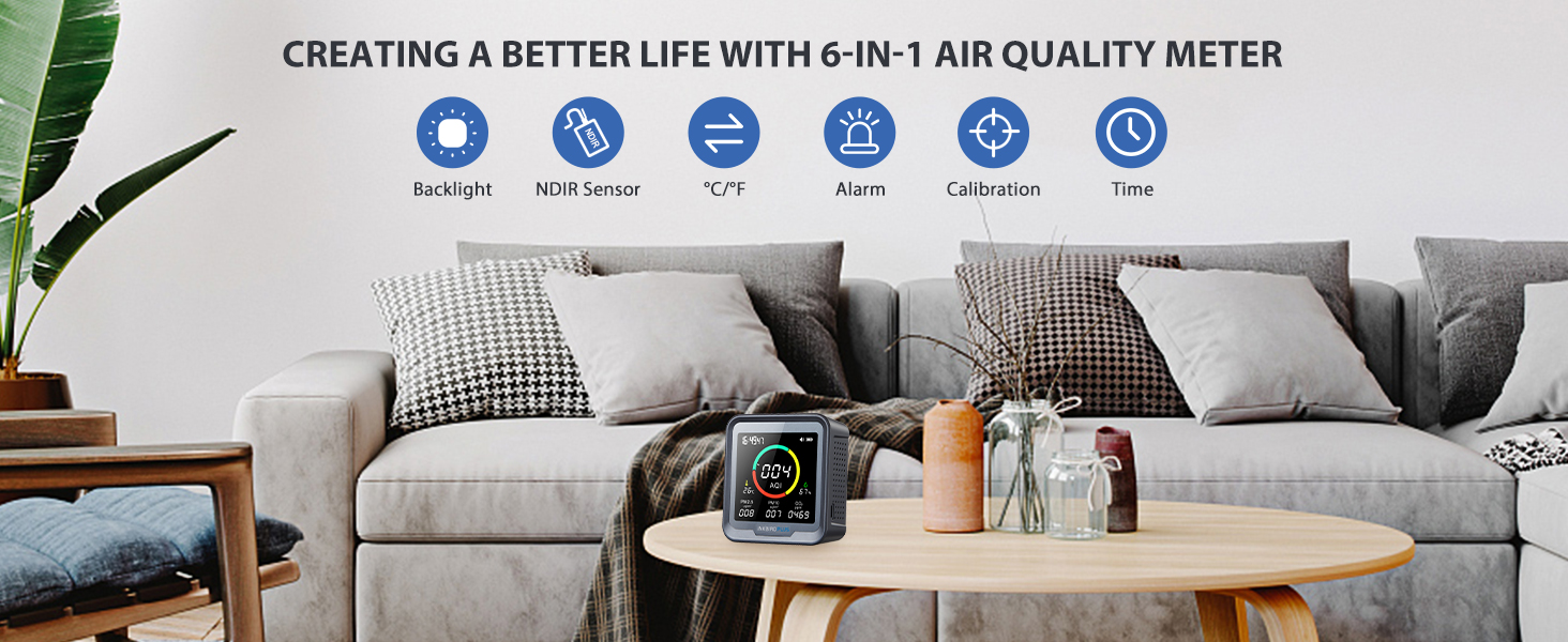 FI96CO2  Moniteur de qualité de l'air intérieur / Affichage CO2,  température et hygrométrie