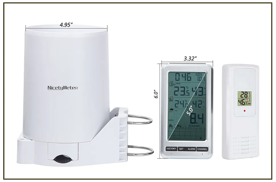 Acheter PDTO Digital LCD Station météo intérieure et extérieure Thermomètre sans  fil Humidimètre