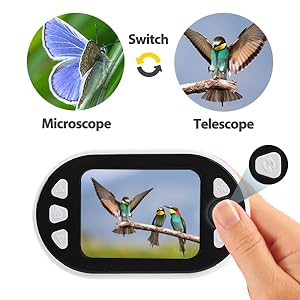 Microscopio tascabile portatile per bambini 5-7 8-12, microscopio digitale  fotocamera binocolo 200x ingrandimento 1080P 8X zoom digitale 2 schermo  LCD con scheda microSD 8GB per esperimenti scientifici Bambini Principiante  - K&F Concept