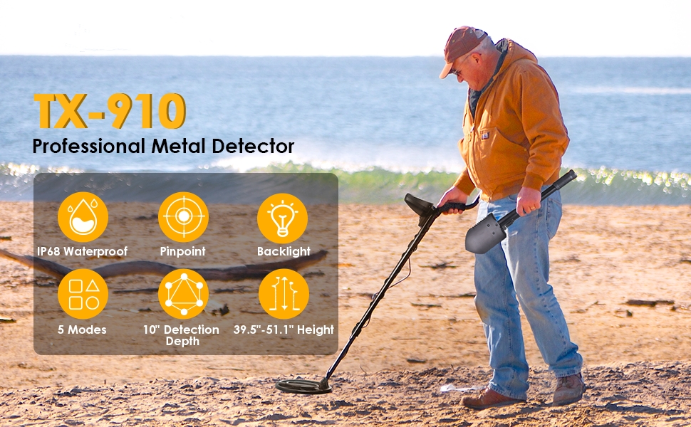 Détecteur de métaux professionnel pour adultes, détecteur d'or professionnel  de chasse au trésor, disque de détection étanche ip68 de 10 pouces, haute  précision - K&F Concept